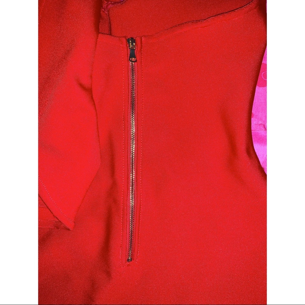 SHEIN One Shoulder Exaggerated Ruffle Trim Split Hem Dress ❤️ - Picture 8 of 8
